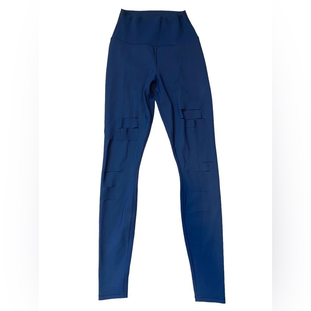 ALO Yoga High Waist Ripped Warrior Leggings - Picture 2 of 6